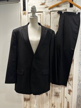 Tommy Hilfiger Black Pinstripe Two-Piece Suit